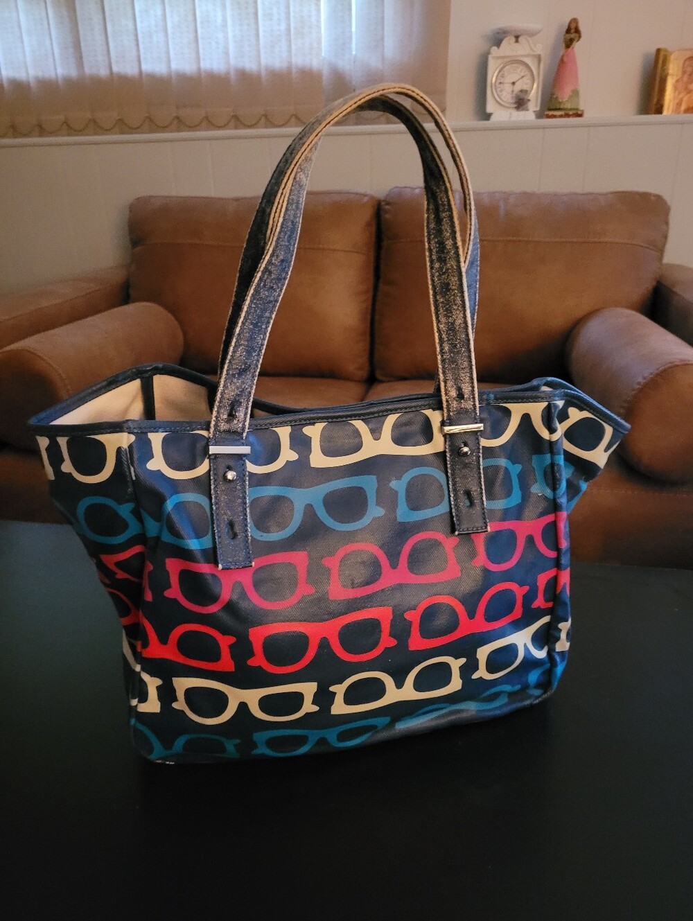 Marc Jacobs Colorblock Sunglasses Print Tote Bag - Blue/Red/Cream - Picture 6 of 10